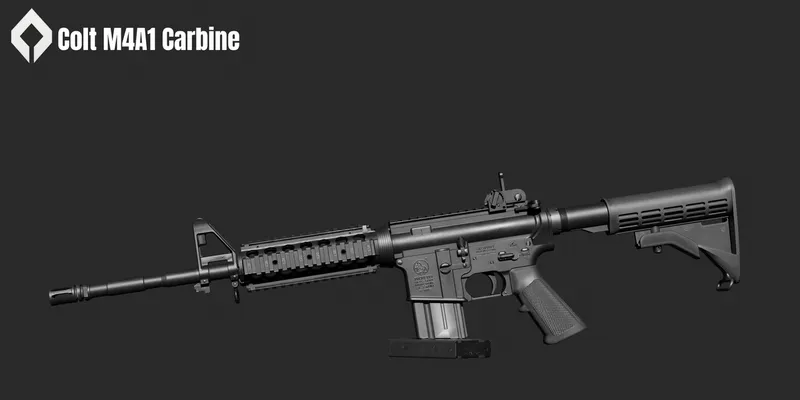 Colt M4A1 Carbine tactical assault rifle 3D model thumbnail