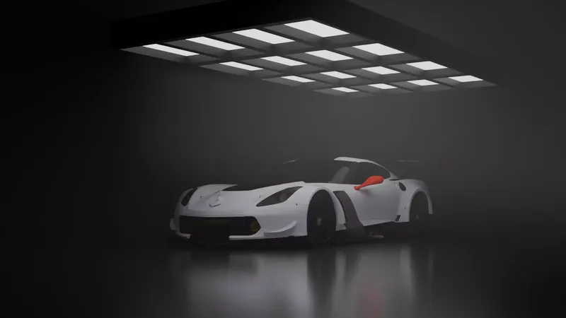 Corvette C8 high-poly 3D sports car model thumbnail