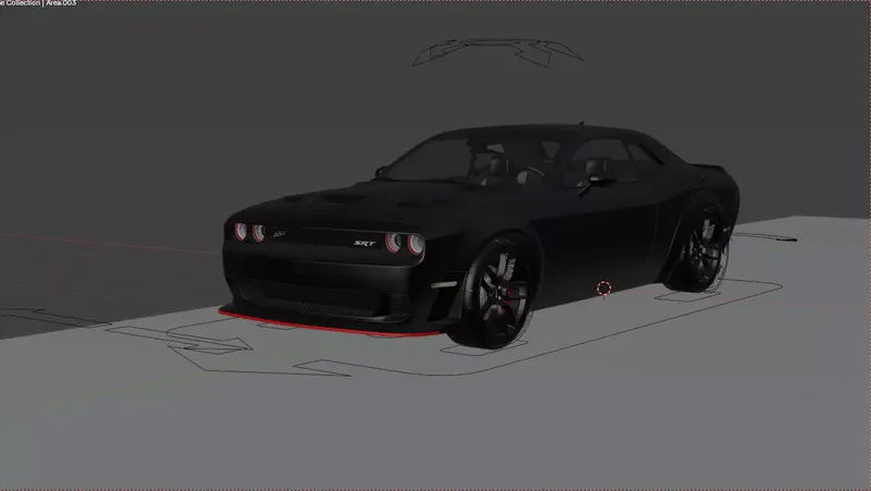 Dodge Hellcat rigged 3D car model free thumbnail