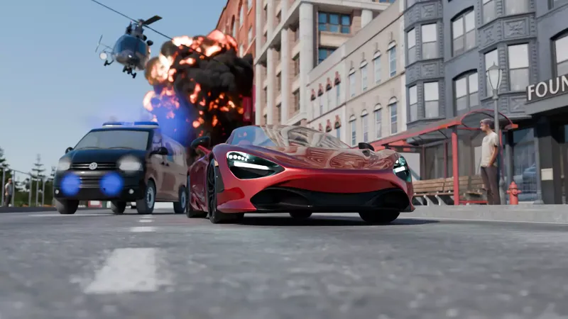 McLaren Police Chase 3D scene file free thumbnail