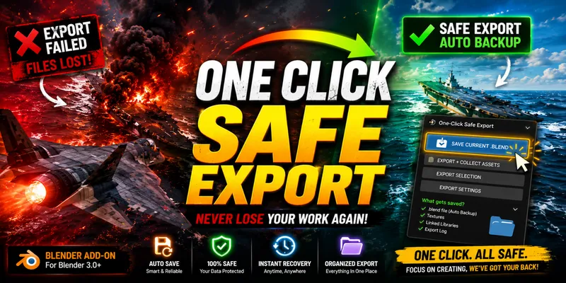 One-Click Safe Export Blender addon thumbnail