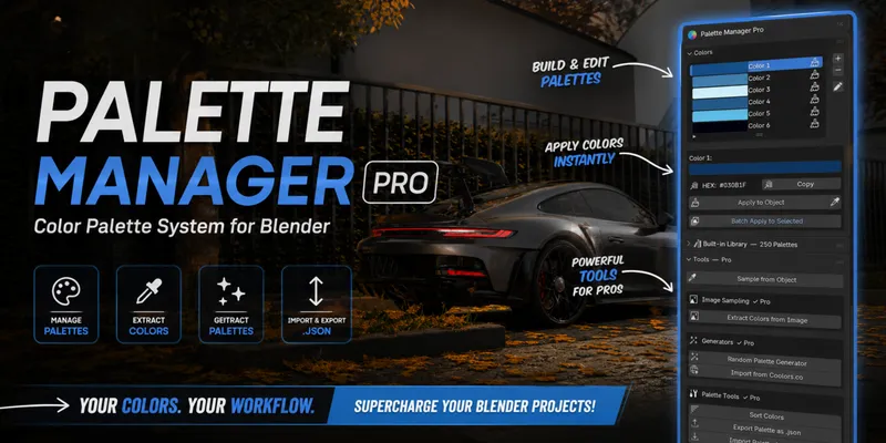 Palette Manager Pro Blender color palette system thumbnail