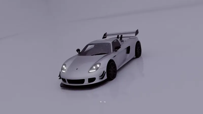 Porsche Carrera GT rigged 3D car model thumbnail