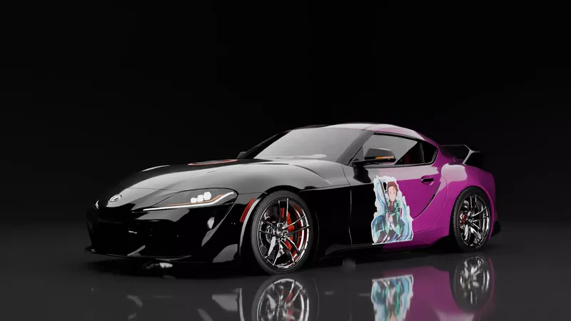 Toyota Supra Demon Slayer anime livery 3D model thumbnail