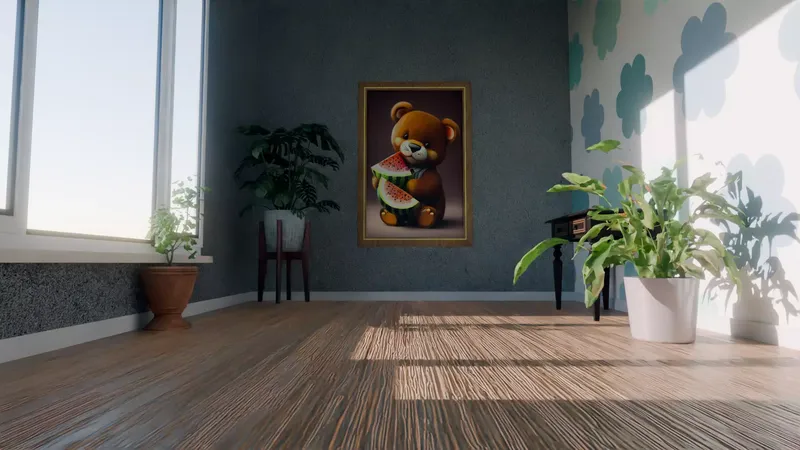 3D interior wallart mockup 3D model free thumbnail